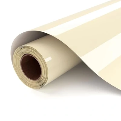Imagen de UIOK Vinilo Textil Termoadhesivo, Marfil 30.5x182cm HTV de Transferencia Calo para Cricut, Termoadhesivo DIY Camisetas y Más Telas