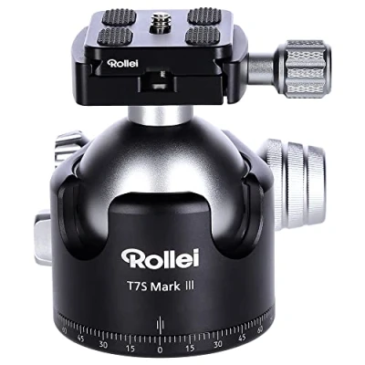 Imagen de Rollei T7S Markt II Trípode Profesional de 360 Grados con fricción, Capacidad Carga 26 kg, Escala para Tomas panorámicas y 2 Niveles Burbuja, Incluye Placa liberación rápida Compatible