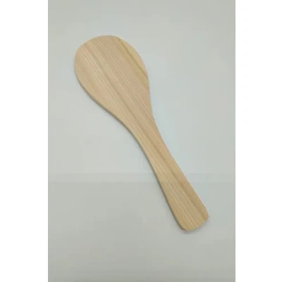 Imagen de Espátula de arroz Shamoji, cuchara madera ciprés japonés Hinoki natural, 21,5 cm, estilo japonés, fabricada en Japón 08103
