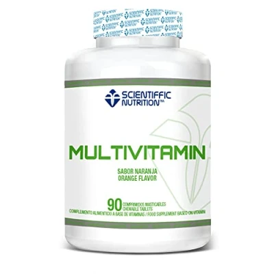 Imagen de Scientiffic Nutrition Multivitamin, Multivitaminas, Suplemento que Continene 12 Vitaminas en Caramelos Masticables, C, E, A, D, B1, B6, B12, Aporta Energía y Vitalidad, 0 Azúcares 90 cápsulas.