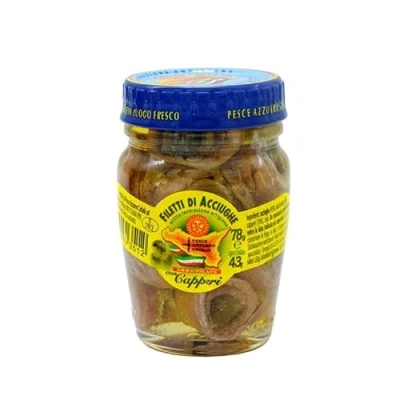 Imagen de Filetes de Anchoas Enrollados con Alcaparras en Aceite Oliva 78 gr