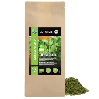 Imagen de apio de monte orgánico seco (250g), frotado, cultivo orgánico, probado en laboratorio, 100% puro y natural
