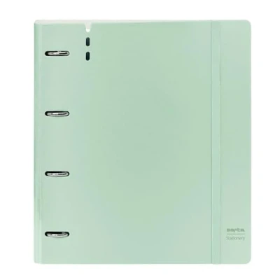 Imagen de SAFTA Carpeblock con 4 Anillas de 35 mm, Recambio, 100 Hojas A4, Ideal para Niños Diferentes Edades, Cómoda y Versátil, Calidad Resistencia, 27x4x32 cmVerde claro