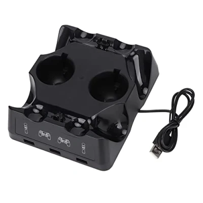 Imagen de Ps4 Cargador Multifuncional, de Controlador Base para Move Ps4/ps4 Move/ps4 VR Cuatro Carga