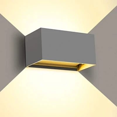 Imagen de Kingwen Apliques Pared Interior 3000K 20W Lampara de Exterior LED Rectangular Luz Gris Aplique Ángulo haz Regulable IP65.