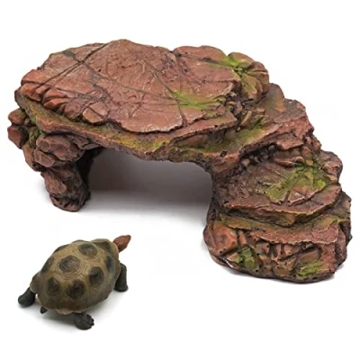 Imagen de Svauoumu Cueva de Reptiles Refugio Tortugas Gecko Escondite Agua Plataforma Rampas y Anfibios Accesorio Tortuga terrestre