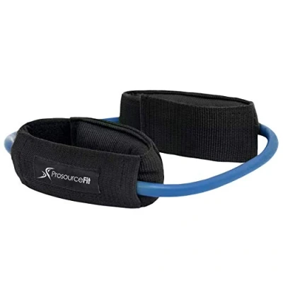 Imagen de ProsourceFit Leg Resistance Exercise Band Heavy Duty Tube, 15 20 pounds with Padded Ankle Cuffs for Lower Body Workouts