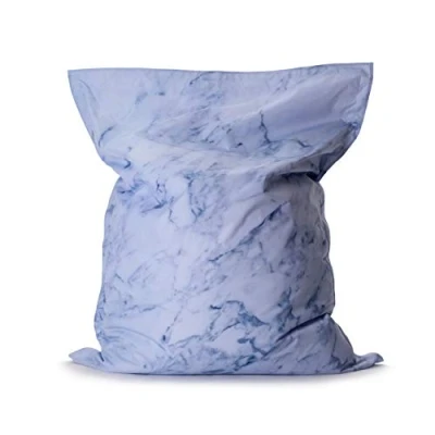 Imagen de Lumaland Puff Pera Gigante Bean Bag XXL para Interior &amp; Exterior con Funda Lavable 140cm x 180cm Bolsa de Frijoles rellenable Incl. 380 litros Perlas EPS [Mármol]