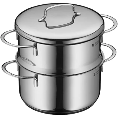Imagen de WMF Mini Vaporizador Sin Recubrimiento Antiadherente con Tapa Metálica 16 cm Apróx 1,5 L, Borde Vertedor, Apilable de Acero Inoxidable Cromargan Publido, Apto Inducción