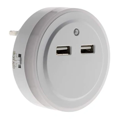 Imagen de Otio Luz nocturna LED automática con 2 puertos USB