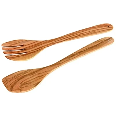 Imagen de Fackelmann 30855 Juego de Cubiertos Ensalada 30cm 2 Piezas Madera Olivo, marrón