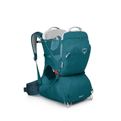 Imagen de Osprey Poco Portabebés Cabina de lujo para niños Protección solar incorporada Suspensión transpirable Almohadilla baba lavable a máquina, Deep Peyto, SLT