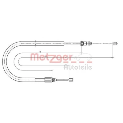 Imagen de METZGER 10.6698 Cable de Freno Mano Atrás derecha 1479/1175 Discos COFLE