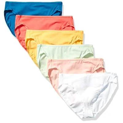 Imagen de Amazon Essentials Ropa Interior de algodón con Pernera Alta (Disponible en Tallas Grandes) Mujer, Pack 6, Estallido Colores Bonitos, 48