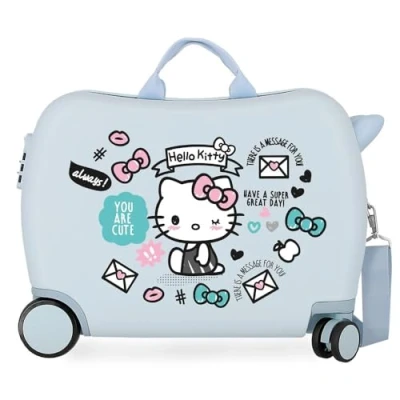 Imagen de Hello Kitty You Are Cute Maleta Infantil Azul 50x39x20 cms Rígida ABS Cierre combinación 38L 2,1Kgs 4 Ruedas Equipaje de Mano