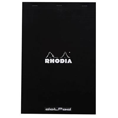 Imagen de RHODIA 19559Amzc Bloc Notes Agrafé Dotpad N19 Black A4+ Pointillés Dot 80 Feuilles Détachables Papier Clairefontaine Blanc g/m² Couverture en Carte Enduite Souple et Résistante