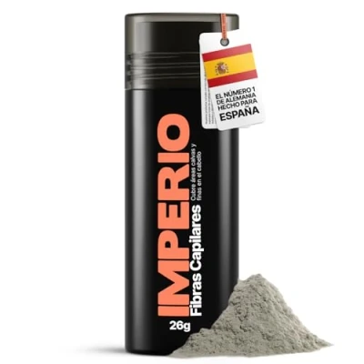 Imagen de IMPERIO Fibras Capilares y Densificador de Cabello Algodón natural. Llena engrosa su Microfibras en Polvo Para Mujeres Hombres 26g (Gris)