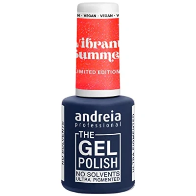 Imagen de Andreia Professional El esmalte de Gel sin disolventes Colección limitada colores VS2 Neon Coral con purpurina,1 item,10.0 mililitro