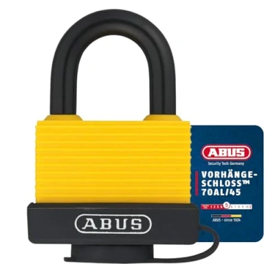 Imagen de Abus 50265 Candado intemperie (latón, 35 mm, moderno) color amarillo