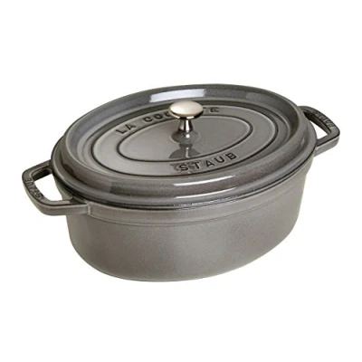 Imagen de STAUB Cacerola/Cocotte de Hierro Fundido Ovalada, 27 cm Diámetro, 3,2 L, Gris grafito