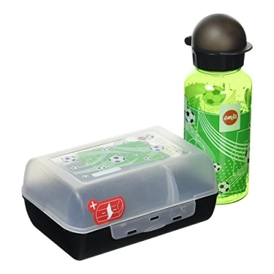 Imagen de Emsa 518140 Set botella de agua y fiambrera fútbol para niños Tritan
