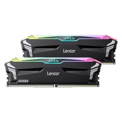Imagen de Lexar Ares RGB DDR5 RAM 32GB Kit (2x16GB) 7200MHz, PC Memoria 288 Pin UDIMM, de computadora para XMP 3.0/AMD Expo, DRAM con tecnología SK hynix, CL34 42 84, 1.4V (LD5U16G72C34LA RGD)