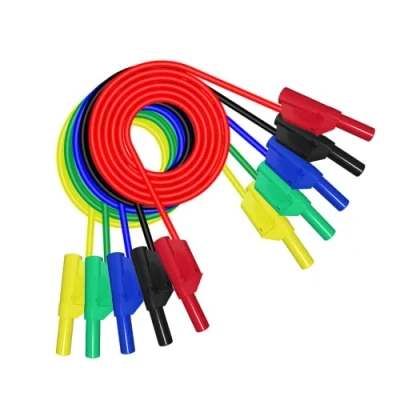 Imagen de Fasizi Cable con Conector Tipo Banana, 5 Piezas Kit de Cables Prueba electrónicos Banana 4 mm