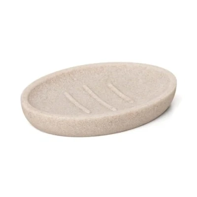 Imagen de TATAY Jabonera de Baño BORA, Poliresina, Libre BPA, Color Beige, Medidas 13 x 9 1.9 cm