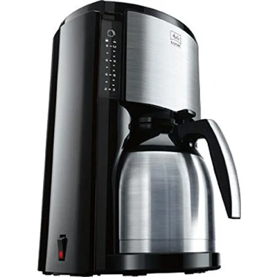 Imagen de Melitta Look Therm Cafetera de Filtro con Jarra isotérmica, Selector Aroma, Capacidad 10 Tazas (125 ml), Negro/Acero Inoxidable