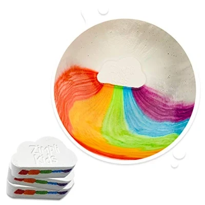 Imagen de Zimpli Kids 3 Bombas de Baño Grandes con Efecto Efervescente Arcoiris y Nube, Infantiles Especial, Regalo Ideal para Cumpleaños Niños, Vegano No Testado en Animales