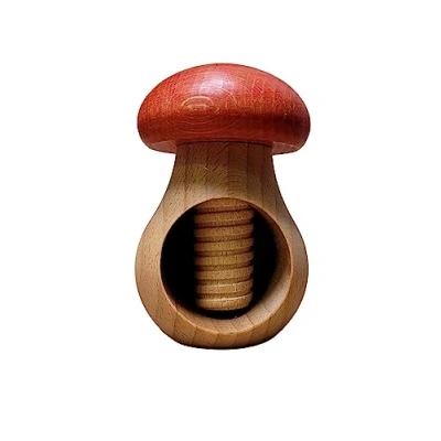 Imagen de Wooden World Cascanueces de Madera Haya Natural Muy SÓLIDO Seta roja