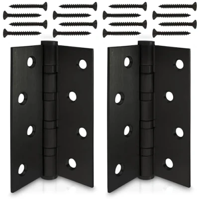 Imagen de ECENCE bisagra para puerta de acero inoxidable 2x Negro herraje con rodamiento cuádruple bolas 304 (V2A) grosor material 2,5 mm