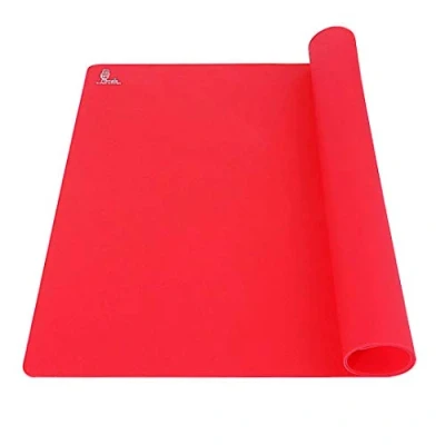 Imagen de SUPER KITCHEN Tapete de Silicona Antiadherente para Amasar, Hornear, Estera Arte y Manualidades, Resistente al Calor Fondant, Pizza, Resina Epoxi (60x40cm, Rojo)