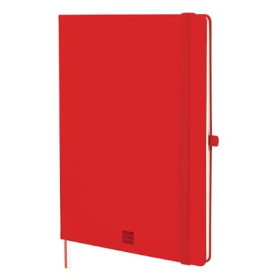 Imagen de Finocam Cuaderno Nexo Tapa Dura Liso Rojo Grande de Hojas Microperforadas Bolsillo y Portabolígrafo 72 Hojas,Ideal para Escribir Dibujar