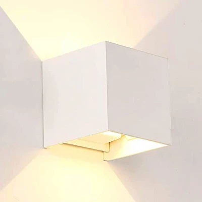 Imagen de M Ledme Aplique de pared Blanco exterior/interior LED 12W, CCT Regulable luz Fría a Cálida, 2700K 6500K, haz ajustable, IP54 Impermeable, ideal iluminación para Exterior