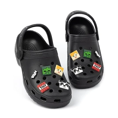Imagen de Minecraft Classic Zuecos Sandalias Niños Niñas Juego Personajes Armas Novedad Charms Controles deslizantes Correa de Apoyo ventilada Summer Beach Piscina Calzado