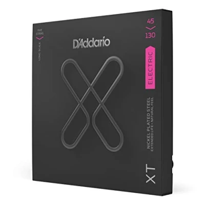 Imagen de D&#039;Addario XTB45130, XT Bass Guitar Strings Nickel Plated Steel, Regular Light, 5 String Long Scale, 45 130