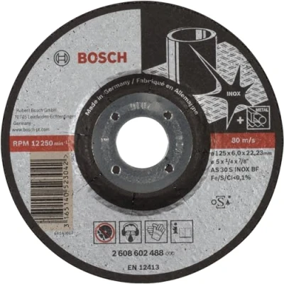 Imagen de Bosch 2 608 602 488 Disco de desbaste acodado Expert for INOX AS 30 S BF, 125 mm, 6,0 mm (pack 1)