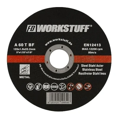 Imagen de Fd Workstuff Professional cutting wheels 40 pieces Ø 125 mm, 1 mm thin for flex, cut off and angle grinders stainless steel tested according to EN12413 discs flex
