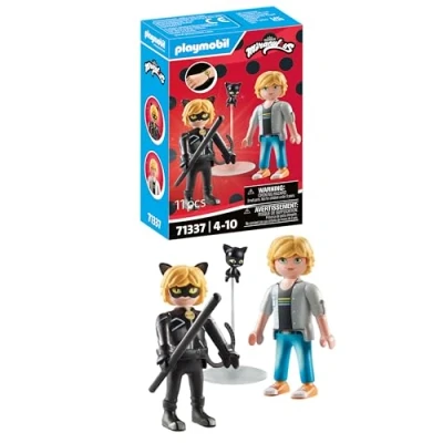 Imagen de PLAYMOBIL Miraculous 71337 Miraculous: Adrien &amp; Cat Noir, Aventura heroica, Incluyendo a Kwami Plagg, Aventuras con Ladybug, Juegos de rol Divertidos, Juguetes para niños Partir 4 años