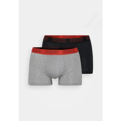 Imagen de Puma MEN Everyday Trunks 2 PACK Culotte, Hombre, Talla: XL, Mid grey melange/black