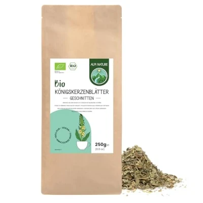 Imagen de Té de Gordolobo Orgánico 250g Alpi Nature, Hojas Secas Cortadas, Sueltas, para la Preparación y Infusion