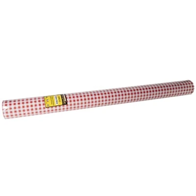 Imagen de Pro Nappe Ref R485070I Mantel de Papel Damasco desechable en Rollo 50 M Largo X 1,20 Ancho Color Vichy Rojo con patrón Universal Elegante y clásico