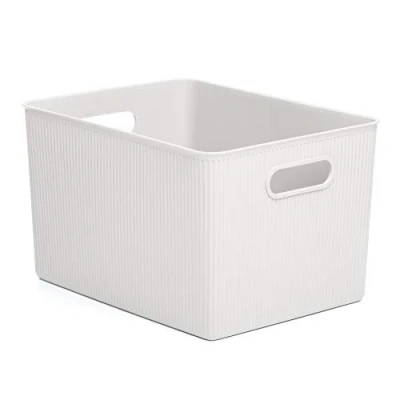 Imagen de Tatay Caja Organizadora Rectangular Baobab, 22L de Capacidad, Polipropileno, Libre BPA, Color Blanco Pergamón, Medidas 29.4 x 38.5 23 cm