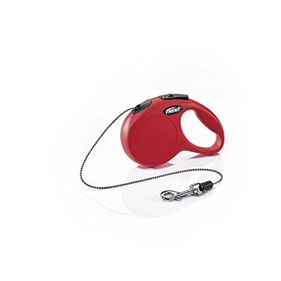 Imagen de Flexi , correa de nuevo modelo clásico, versión con cable, forma moderna y ergonómica, sistema guía avanzado, retráctil, fabricada en Alemania, roja, XS, 5 m