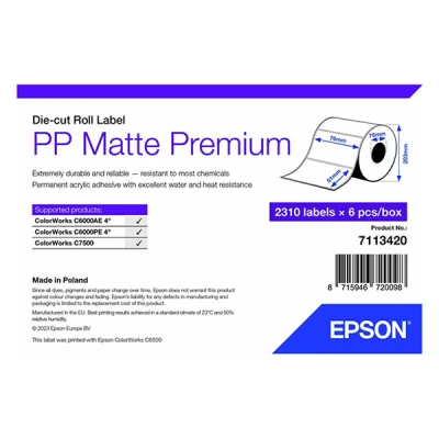 Imagen de Epson 7113420 Etiqueta PP mate 76 x 51 mm (original)