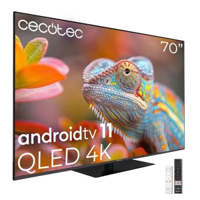 Imagen de Cecotec Televisor QLED 70&quot; Smart TV V1Z+ Series VQU11070Z+. Resolución 4K UHD, Sistema Operativo Android 11, Subwoofers, Chromecast, HDR10+, Google Voice Assistant