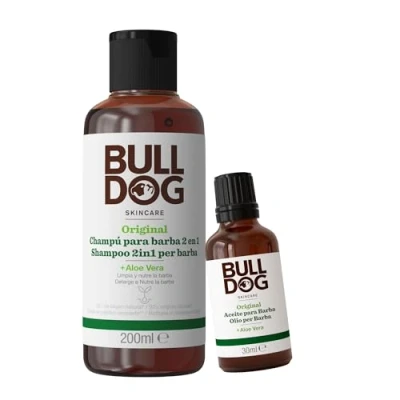 Imagen de Bulldog Skincare for Men Pack Cuidado de Barba con Champú y Acondicionador 200 ml Aceite para 30 (Ingredientes Naturales: Aloe, Camelia, Té Verde)