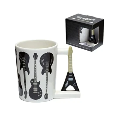 Imagen de Puckator Mug à ANSE Décorée Headstock Guitare Rock Tazas de Desayuno, Multicolor, único