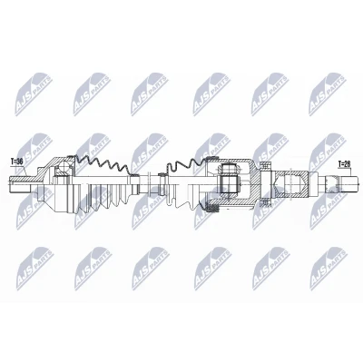 Imagen de NTY NPW FR 082 Árbol de transmisión Eje delantero, derecha 986, 527 VOLVO: V50, S40 II, C70 2 Cabriolet, FORD: Focus